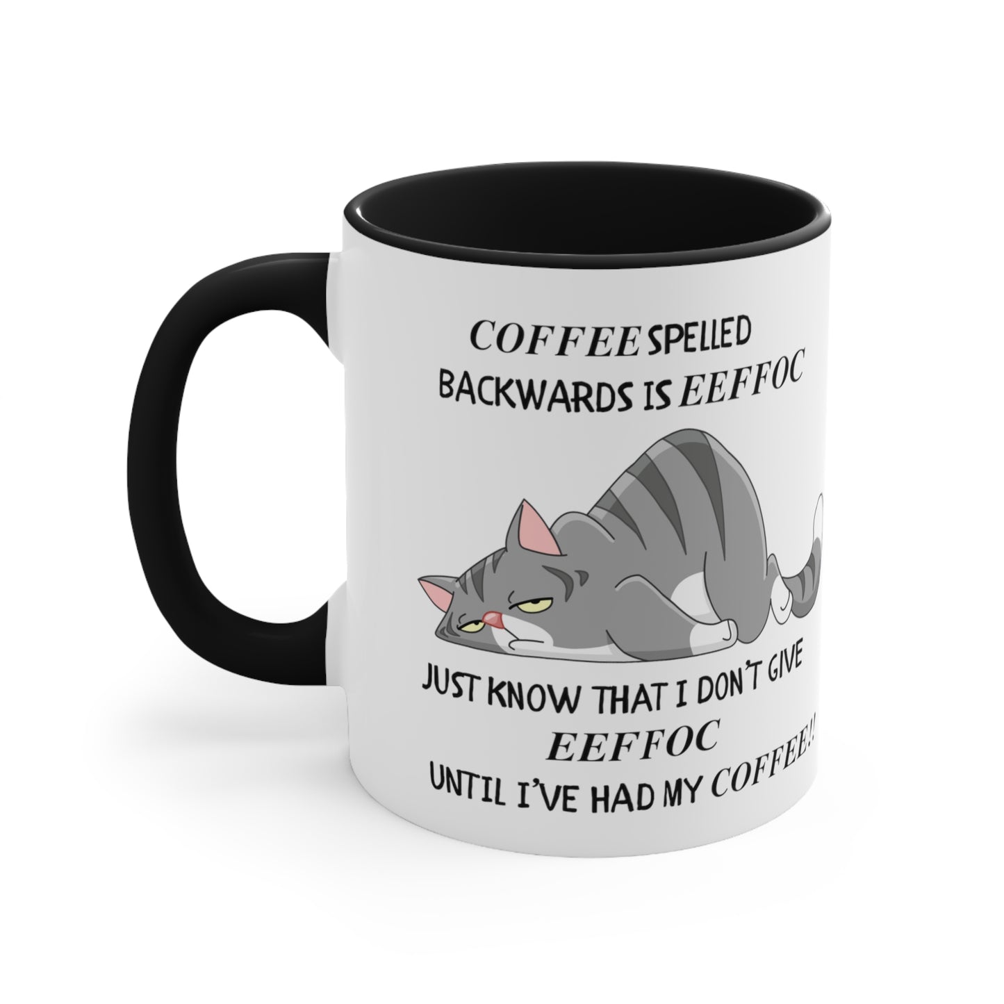 COFFEE SPELLED BACKWARDS Accent Mugs | 15 & 20 OZ SIZE AVAILABLE | GIFTS FOR MOM, DAD, WORK,