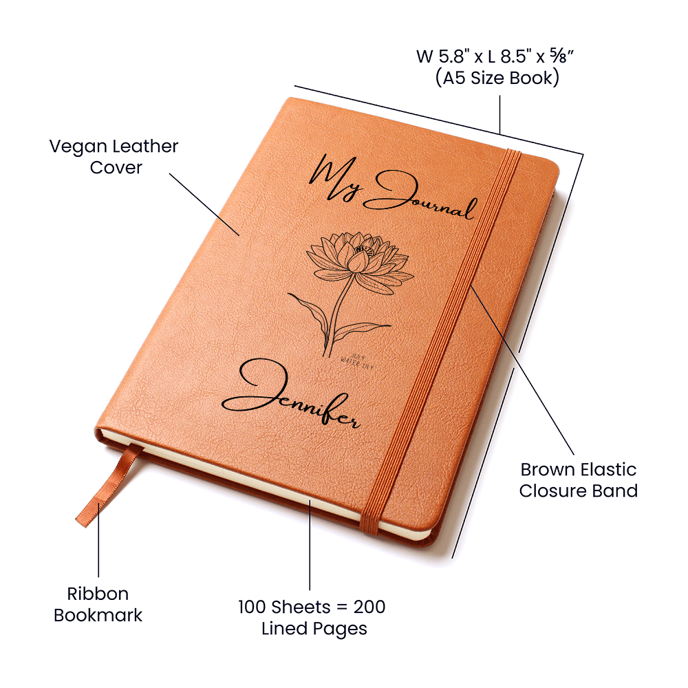 PERSONALIZED  BIRTH FLOWER JOURNAL