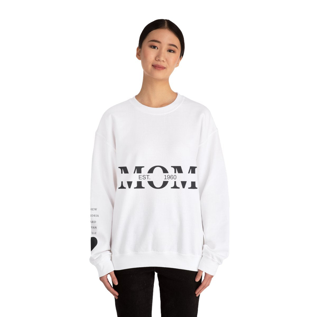 PERSONALIZED MOM EST. CREWNWCK SWEARSHIRT